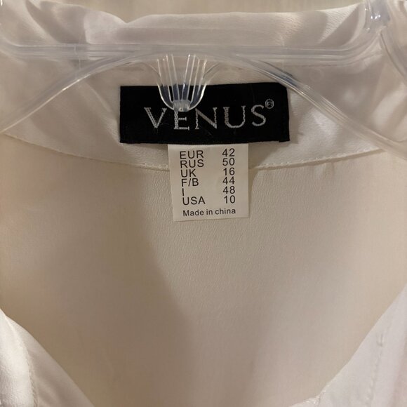 Venus Women's Belted Shirt Dress with Ruched Layered Bottom ~ Size:10 - Picture 2 of 4